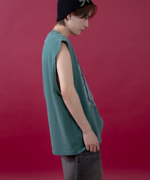En serio TOKYO（エンソリオトーキョー）の「【SIDEWAYSTANCE】キングピグメントノースリーブTシャツ 70459（Tシャツ/カットソー・メンズ・ベージュ/グリーン/ブラック・SMALL/MEDIUM/LARGE/X-LARGE）」の13枚目の写真