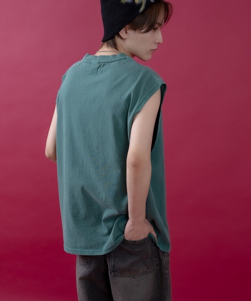 En serio TOKYO（エンソリオトーキョー）の「【SIDEWAYSTANCE】キングピグメントノースリーブTシャツ 70459（Tシャツ/カットソー・メンズ・ベージュ/グリーン/ブラック・SMALL/MEDIUM/LARGE/X-LARGE）」の14枚目の写真