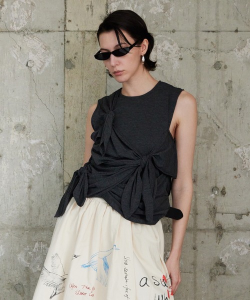MAISON SPECIALノースリーブカットソー21241315703 SALE】Cutoff Sleeveless Tops