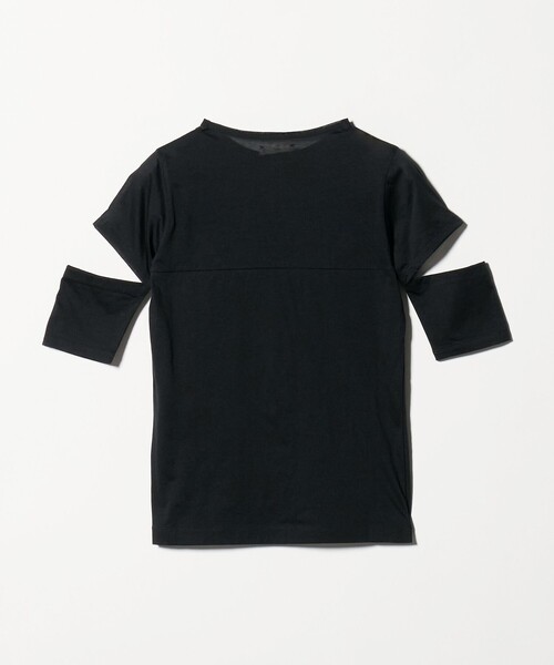 ONIT（オニット）の「＜ONIT＞シアー スリット クルーネック ショートスリーブ Tシャツ（Tシャツ/カットソー・レディース・ブラック・2）」の2枚目の写真