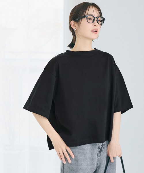 coca(coca)(コカ)の「5分袖バックギャザーTシャツ(Tシャツ/カットソー・レディース・ブラック/ホワイト・L/M/S)」の9枚目の写真