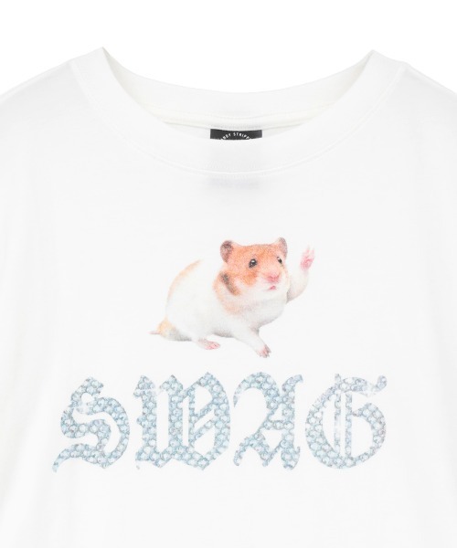 Candy Stripper(キャンディストリッパー)の「HAMSTER SWAG Tシャツ(Tシャツ/カットソー・レディース・ライトブルー/ブラック/オフホワイト・M/L/XL)」の5枚目の写真