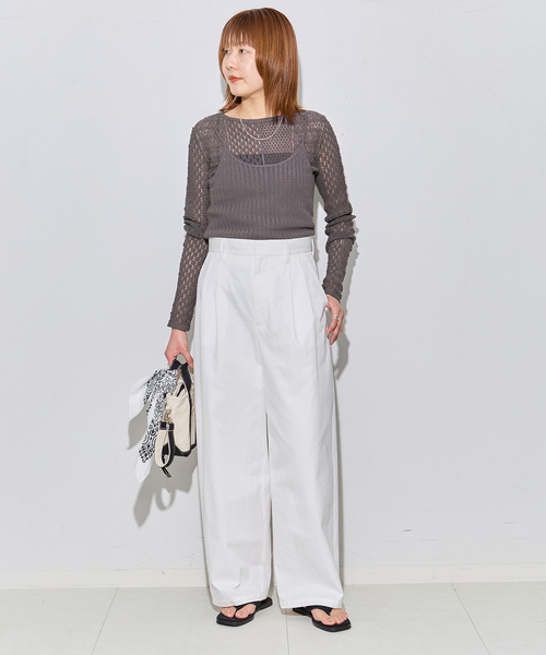journal standard L'essage（ジャーナルスタンダードレサージュ）の「LACYジャガードニットプルオーバー（ニット/セーター・レディース・アイボリー/チャコールグレー・FREE）」の3枚目の写真