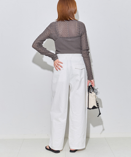 journal standard L'essage（ジャーナルスタンダードレサージュ）の「LACYジャガードニットプルオーバー（ニット/セーター・レディース・アイボリー/チャコールグレー・FREE）」の4枚目の写真