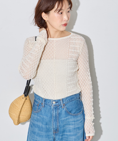 journal standard L'essage（ジャーナルスタンダードレサージュ）の「LACYジャガードニットプルオーバー（ニット/セーター・レディース・アイボリー/チャコールグレー・FREE）」の11枚目の写真