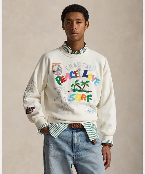 ラルフローレン 現行 スウェット ペイント柄 白 POLO RALPH LAUREN（ポロ ラルフ ローレン）の「ペイントスプラッター