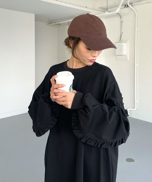 CHERI since1985(シェリ)の「フリルバックコットンロングスリーブワンピース(ワンピース・レディース・ブラック/ホワイト・FREE)」の8枚目の写真