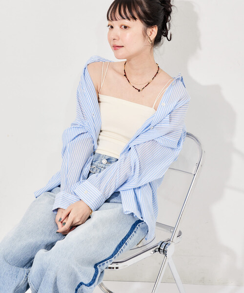 FREAK'S STORE(フリークスストア)の「フラットカップ付きキャミソール/ブラトップ(キャミソール・レディース・ベージュ/ブラック/ナチュラル・MEDIUM/SMALL/LARGE)」の8枚目の写真