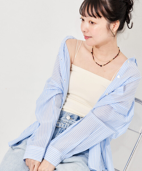 FREAK'S STORE(フリークスストア)の「フラットカップ付きキャミソール/ブラトップ(キャミソール・レディース・ベージュ/ブラック/ナチュラル・MEDIUM/SMALL/LARGE)」の11枚目の写真