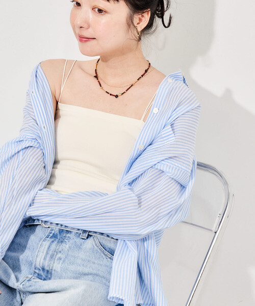 FREAK'S STORE(フリークスストア)の「フラットカップ付きキャミソール/ブラトップ(キャミソール・レディース・ベージュ/ブラック/ナチュラル・MEDIUM/SMALL/LARGE)」の12枚目の写真