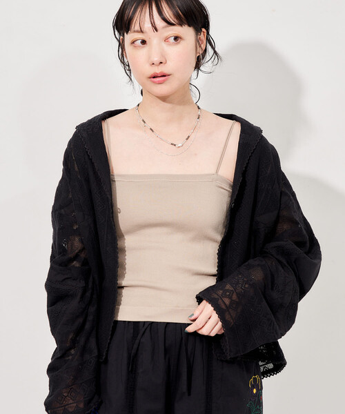 FREAK'S STORE(フリークスストア)の「フラットカップ付きキャミソール/ブラトップ(キャミソール・レディース・ベージュ/ブラック/ナチュラル・MEDIUM/SMALL/LARGE)」の15枚目の写真