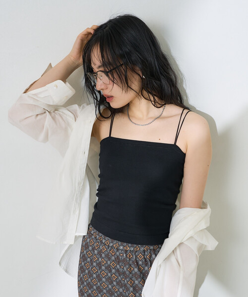 FREAK'S STORE(フリークスストア)の「フラットカップ付きキャミソール/ブラトップ(キャミソール・レディース・ベージュ/ブラック/ナチュラル・MEDIUM/SMALL/LARGE)」の22枚目の写真