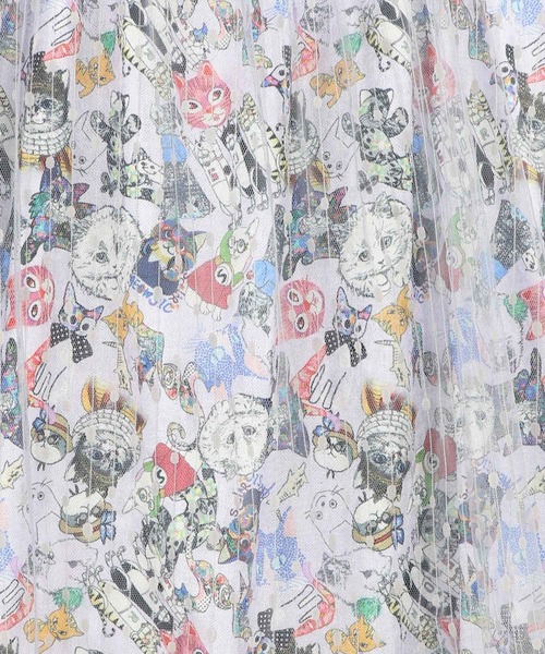 ScoLar（スカラー）の「161666：総柄ベロア×ストライプ柄チュールキャミワンピ（ワンピース・レディース・オフホワイト/パープル/ブラック・M）」の11枚目の写真