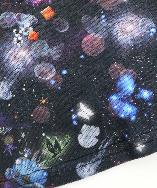 ScoLar（スカラー）の「161666：総柄ベロア×ストライプ柄チュールキャミワンピ（ワンピース・レディース・オフホワイト/パープル/ブラック・M）」の4枚目の写真