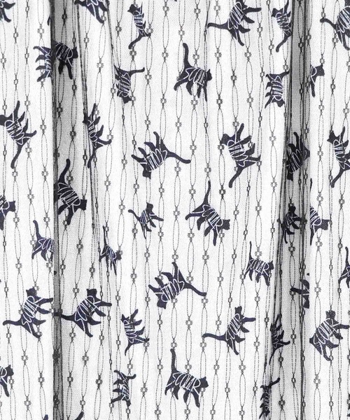 ScoLar（スカラー）の「161666：総柄ベロア×ストライプ柄チュールキャミワンピ（ワンピース・レディース・オフホワイト/パープル/ブラック・M）」の16枚目の写真