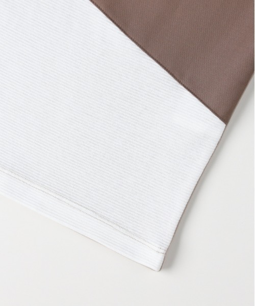 Right-on(ライトオン)の「PLUS ONE(プラスワン)ポンチ切替5分袖Tパーカー(Tシャツ/カットソー・メンズ・ホワイト/ブラック/ベージュ・M/L/XL/S)」の14枚目の写真