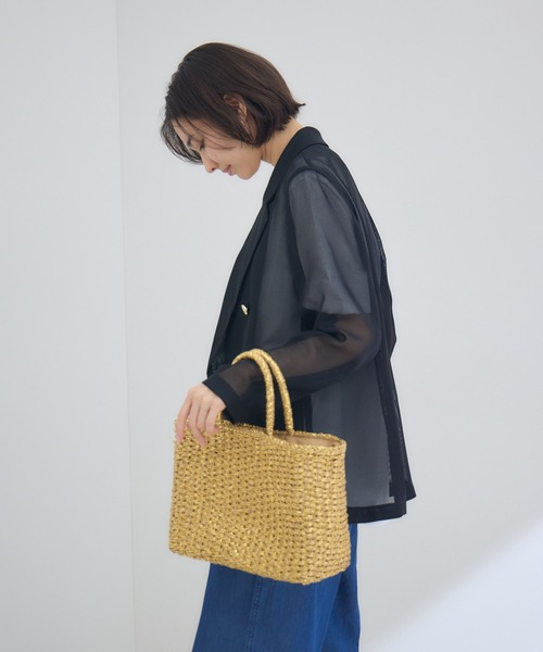 KATHARINE ROSS（キャサリンロス）の「【KATHARINE ROSS】変わり織メッシュテーラードジャケット（テーラードジャケット・レディース・ブラック/ライトベージュ・FREE）」の21枚目の写真