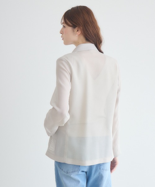 KATHARINE ROSS（キャサリンロス）の「【KATHARINE ROSS】変わり織メッシュテーラードジャケット（テーラードジャケット・レディース・ブラック/ライトベージュ・FREE）」の12枚目の写真