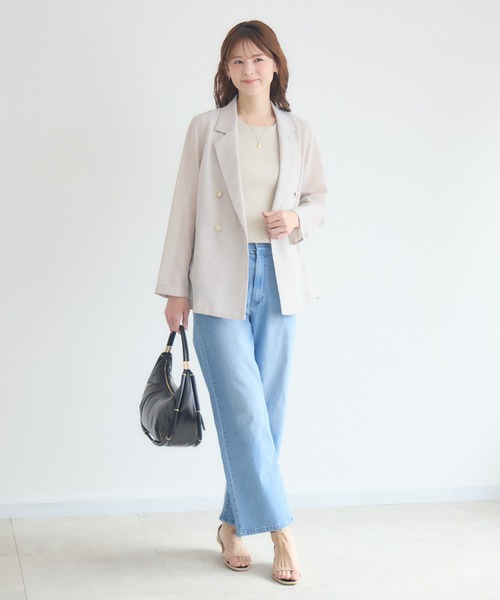 KATHARINE ROSS（キャサリンロス）の「【KATHARINE ROSS】変わり織メッシュテーラードジャケット（テーラードジャケット・レディース・ブラック/ライトベージュ・FREE）」の11枚目の写真