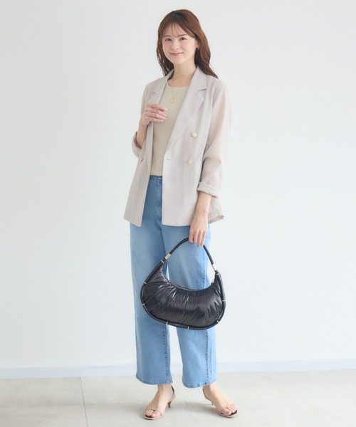 KATHARINE ROSS（キャサリンロス）の「【KATHARINE ROSS】変わり織メッシュテーラードジャケット（テーラードジャケット・レディース・ブラック/ライトベージュ・FREE）」の10枚目の写真