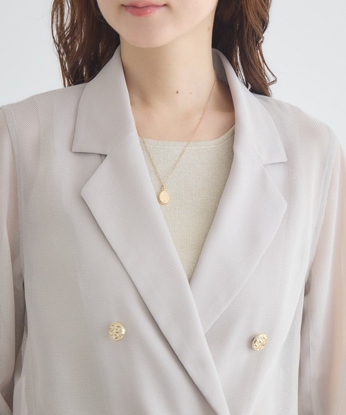 KATHARINE ROSS（キャサリンロス）の「【KATHARINE ROSS】変わり織メッシュテーラードジャケット（テーラードジャケット・レディース・ブラック/ライトベージュ・FREE）」の7枚目の写真