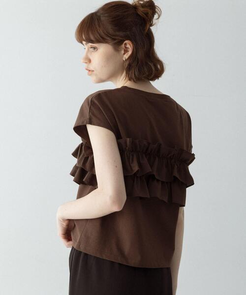 URBAN RESEARCH Sonny Label(アーバンリサーチサニーレーベル)の「『WEB限定』フリルドッキングプルオーバー(Tシャツ/カットソー・レディース・アイボリー/ブラック/ブラウン・FREE)」の3枚目の写真