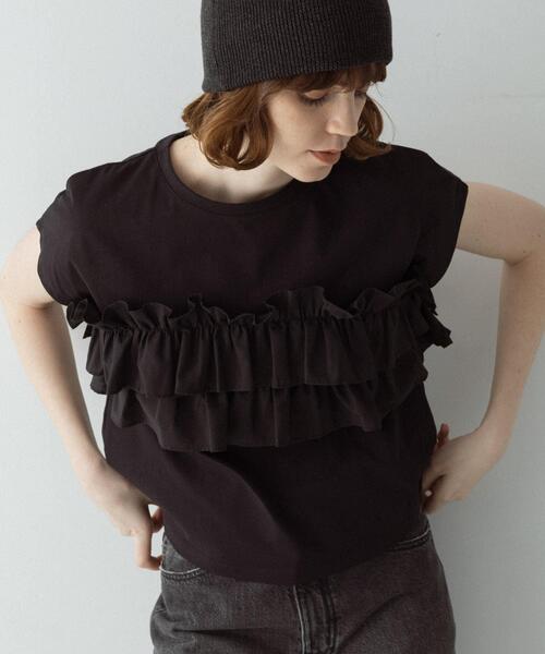 URBAN RESEARCH Sonny Label(アーバンリサーチサニーレーベル)の「『WEB限定』フリルドッキングプルオーバー(Tシャツ/カットソー・レディース・アイボリー/ブラック/ブラウン・FREE)」の13枚目の写真