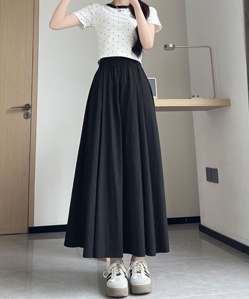 SallyLunn(サリーラン)の「ボリュームギャザーフレアスカート(スカート・レディース・ベージュ/ブラック/グレー/グリーン・LARGE/MEDIUM)」の8枚目の写真