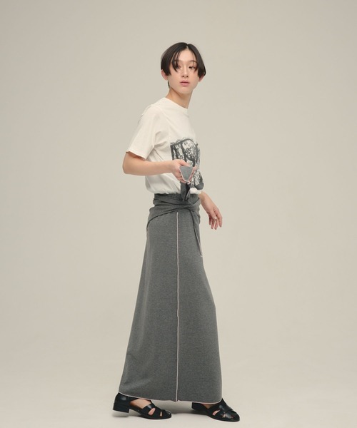 eL（エル）の「【eL】Bustier Print TEE/668742（Tシャツ/カットソー・レディース・ブラック系その他/ホワイト系その他・FREE）」の5枚目の写真