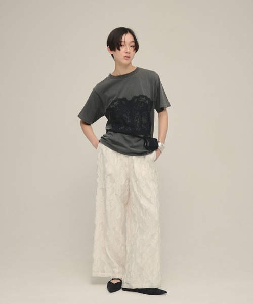 eL（エル）の「【eL】Bustier Print TEE/668742（Tシャツ/カットソー・レディース・ブラック系その他/ホワイト系その他・FREE）」の10枚目の写真