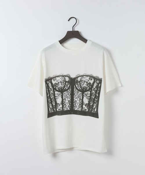 eL（エル）の「【eL】Bustier Print TEE/668742（Tシャツ/カットソー・レディース・ブラック系その他/ホワイト系その他・FREE）」の15枚目の写真