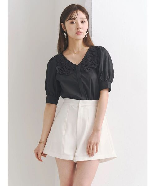MERCURYDUO(マーキュリーデュオ)の「リネンライクショートパンツ(その他パンツ・レディース・オフホワイト/チャコールグレー・SMALL/MEDIUM)」の13枚目の写真