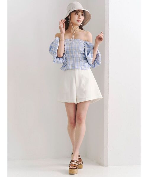 MERCURYDUO(マーキュリーデュオ)の「リネンライクショートパンツ(その他パンツ・レディース・オフホワイト/チャコールグレー・SMALL/MEDIUM)」の19枚目の写真