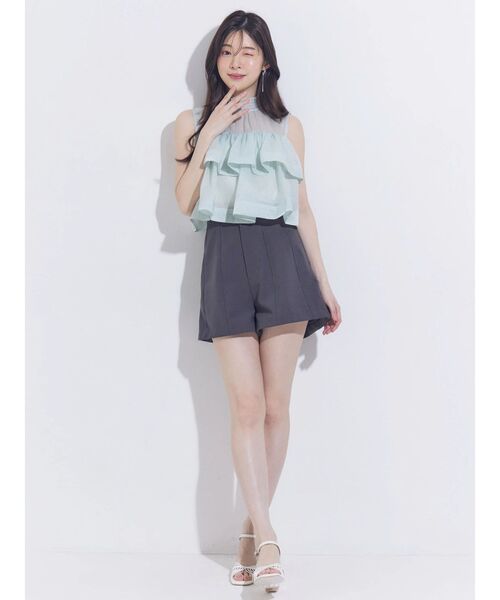 MERCURYDUO(マーキュリーデュオ)の「リネンライクショートパンツ(その他パンツ・レディース・オフホワイト/チャコールグレー・SMALL/MEDIUM)」の6枚目の写真