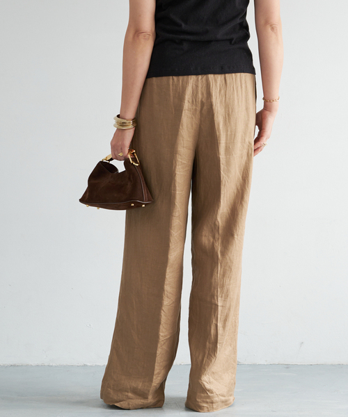 Deuxieme Classe（ドゥーズィエムクラス）の「*OGLINEN Wタックパンツ（スラックス・レディース・キャメル/ホワイト・34/38/36）」の19枚目の写真