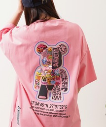 【2ND ARCHIVE】総柄ベア オーバーサイズ リフレクター 半袖Tシャツ / ビッグシルエット / ユニセックス
