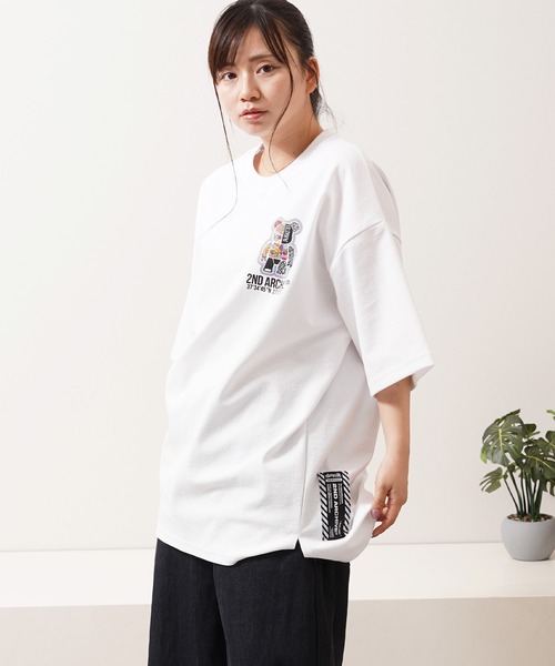 1111clothing(ワンフォークロージング)の「【2ND ARCHIVE】総柄ベア オーバーサイズ リフレクター 半袖Tシャツ / ビッグシルエット / ユニセックス(Tシャツ/カットソー・メンズ・パープル/ホワイト/ブラック/ピンク・FREE)」の8枚目の写真