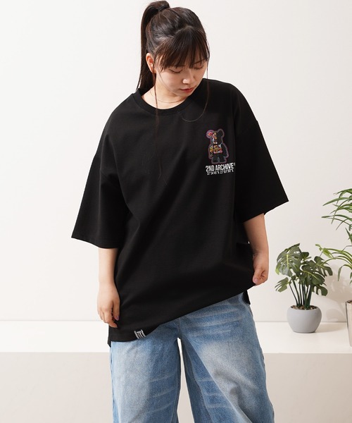1111clothing(ワンフォークロージング)の「【2ND ARCHIVE】総柄ベア オーバーサイズ リフレクター 半袖Tシャツ / ビッグシルエット / ユニセックス(Tシャツ/カットソー・メンズ・パープル/ホワイト/ブラック/ピンク・FREE)」の14枚目の写真