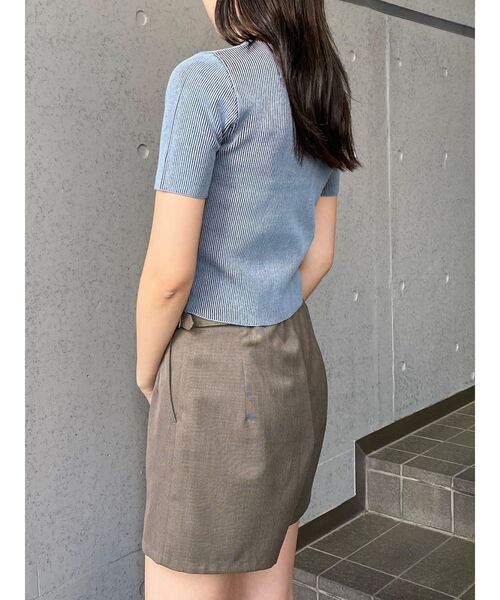 MURUA（ムルーア）の「リンガーロゴハーフニット（ニット/セーター・レディース・アイボリー/ブラウン/ピンク・FREE）」の6枚目の写真