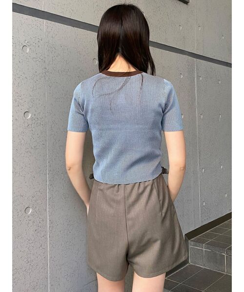 MURUA（ムルーア）の「リンガーロゴハーフニット（ニット/セーター・レディース・アイボリー/ブラウン/ピンク・FREE）」の7枚目の写真