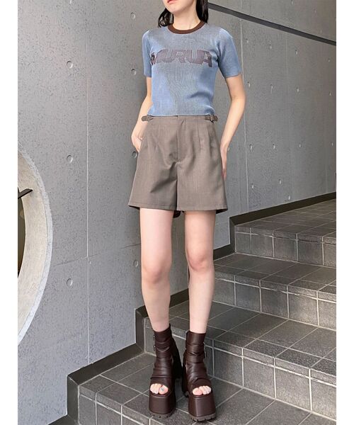 MURUA（ムルーア）の「リンガーロゴハーフニット（ニット/セーター・レディース・アイボリー/ブラウン/ピンク・FREE）」の8枚目の写真