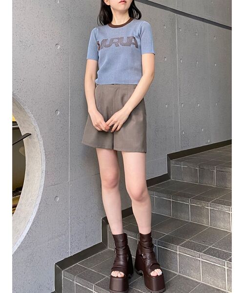 MURUA（ムルーア）の「リンガーロゴハーフニット（ニット/セーター・レディース・アイボリー/ブラウン/ピンク・FREE）」の9枚目の写真