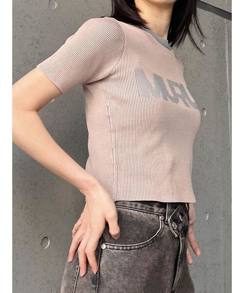 MURUA（ムルーア）の「リンガーロゴハーフニット（ニット/セーター・レディース・アイボリー/ブラウン/ピンク・FREE）」の11枚目の写真