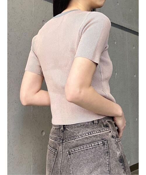 MURUA（ムルーア）の「リンガーロゴハーフニット（ニット/セーター・レディース・アイボリー/ブラウン/ピンク・FREE）」の12枚目の写真