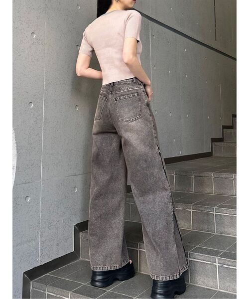 MURUA（ムルーア）の「リンガーロゴハーフニット（ニット/セーター・レディース・アイボリー/ブラウン/ピンク・FREE）」の16枚目の写真