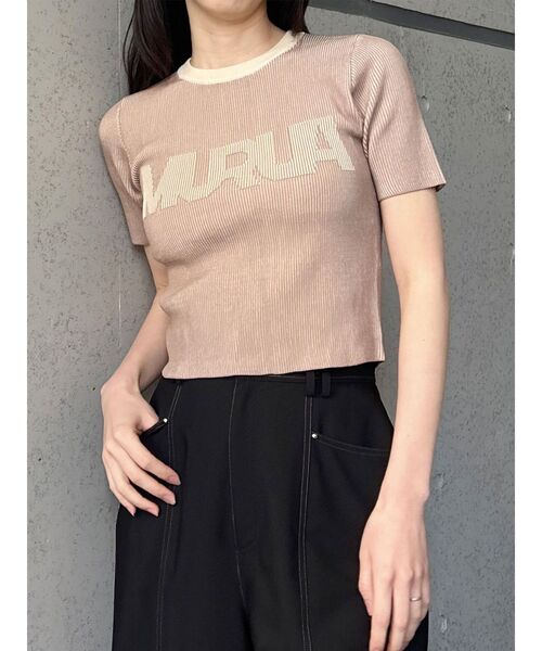 MURUA（ムルーア）の「リンガーロゴハーフニット（ニット/セーター・レディース・アイボリー/ブラウン/ピンク・FREE）」の17枚目の写真