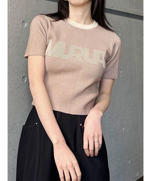 MURUA（ムルーア）の「リンガーロゴハーフニット（ニット/セーター・レディース・アイボリー/ブラウン/ピンク・FREE）」の18枚目の写真