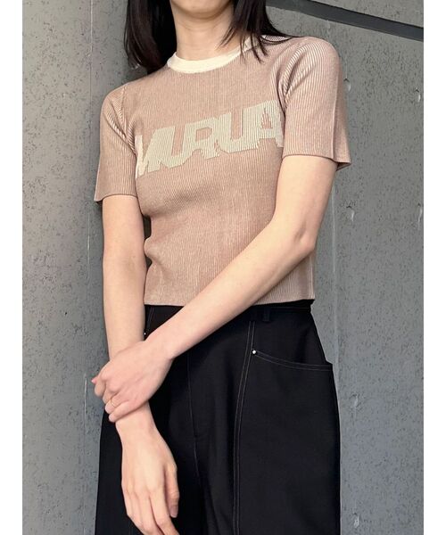 MURUA（ムルーア）の「リンガーロゴハーフニット（ニット/セーター・レディース・アイボリー/ブラウン/ピンク・FREE）」の19枚目の写真