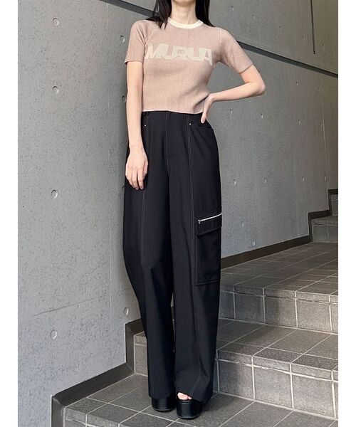 MURUA（ムルーア）の「リンガーロゴハーフニット（ニット/セーター・レディース・アイボリー/ブラウン/ピンク・FREE）」の20枚目の写真