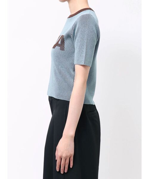 MURUA(ムルーア)の「リンガーロゴハーフニット 夏服(ニット/セーター・レディース・アイボリー/ブラウン/ピンク・FREE)」の8枚目の写真